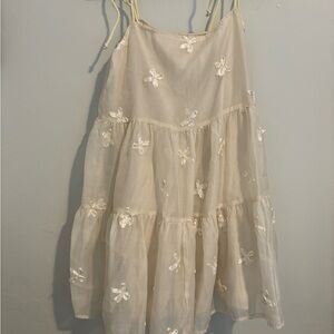 Cider Cream Floral Embroidered Dress
